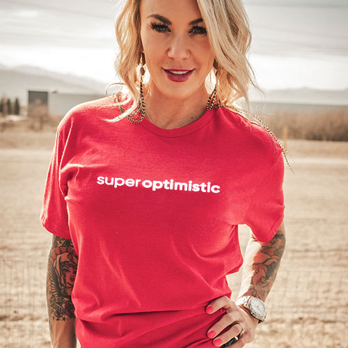 Super Optimistic Original Tee (Red & Blue)