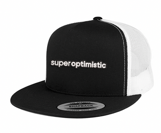 Super Optimistic Snapback Hat (Black & White)